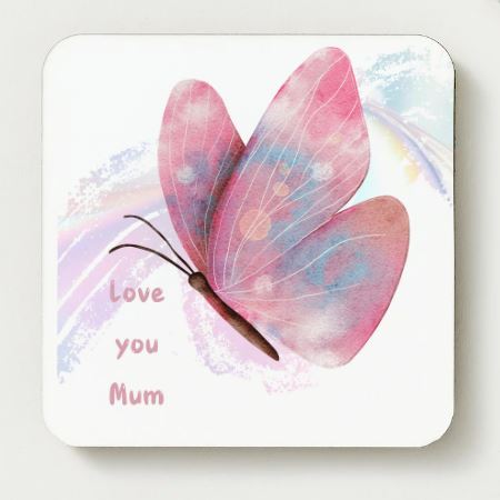 Love you Mum Ceramic Coaster - Butterfly 1