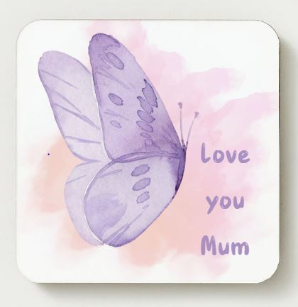 Love you Mum Ceramic Coaster - Butterfly 5