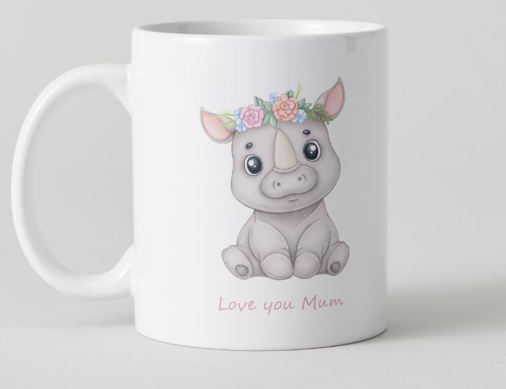 Love you Mum Mug - Baby Rhino