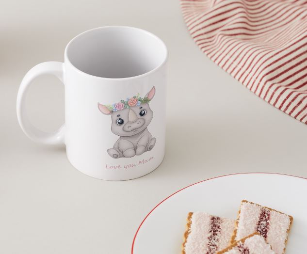 Love you Mum Mug - Baby Rhino