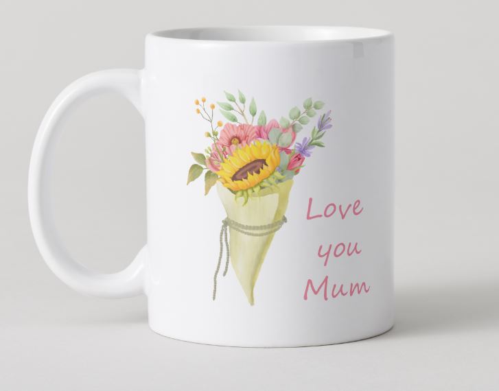 Love You Mum - Mothers Day Mug Set - Bunch of Flowers