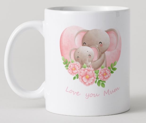 Love you Mum - Mothers Day Mug Set - Elephant