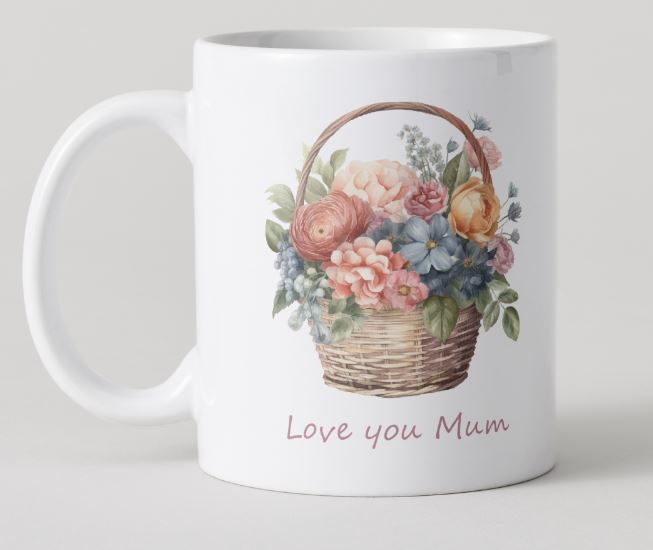 Love you Mum - Mothers Day Mug Set - Flower Basket 1