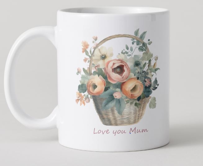 Love you Mum - Mothers Day Mug Set - Flower Basket 2