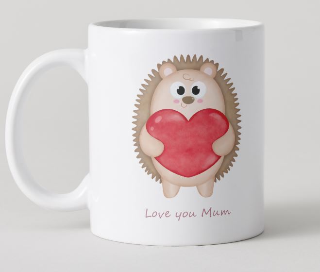 Love you Mum - Mothers Day Mug Set - Hedgehog