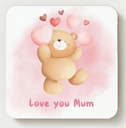 Love you Mum Ceramic Coaster - Bear 2