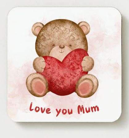 Love you Mum Ceramic Coaster - Bear 3