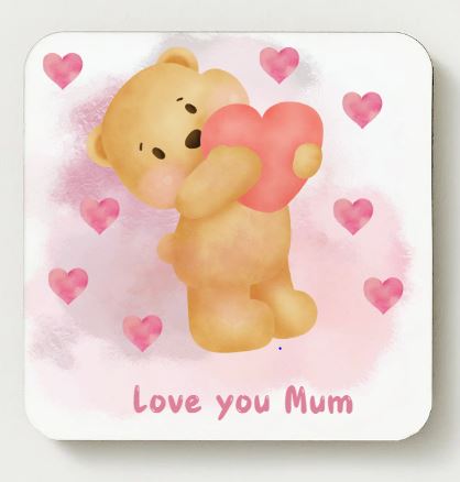 Love you Mum Ceramic Coaster - Bear 4