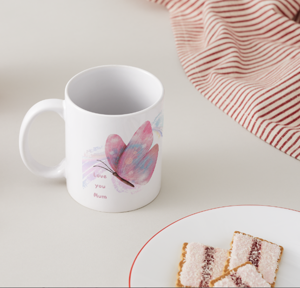 Love you Mum - Mothers Day Mug Set - Butterfly 1