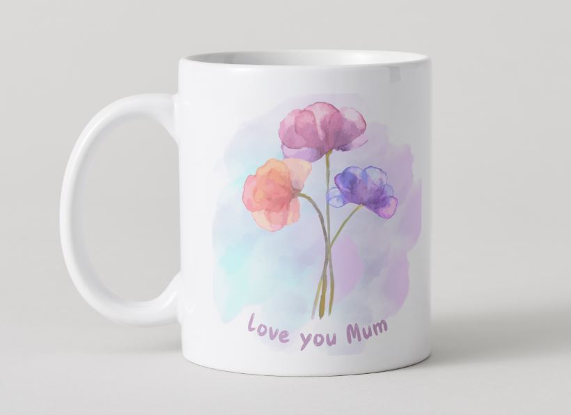 Love you Mum - Mothers Day Mug Set - Flowers 1