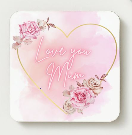 Love you Mum - Mothers Day Mug Set -Heart & Flowers 1