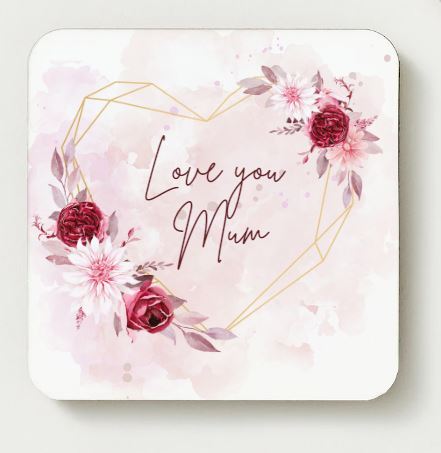 Love you Mum - Mothers Day Mug Set - Heart & Flowers 2