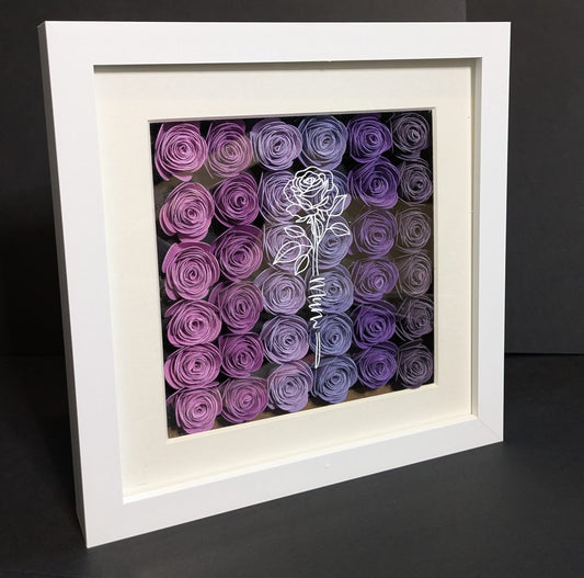 Shadow Box - Mum - Purple Roses