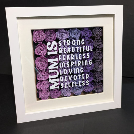 Shadow Box - Mum is ..... - Purple Roses